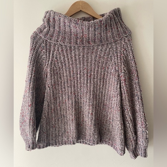 525 America Chenille Cowl Neck Multicolor Chunky Knit Sweater - Picture 2 of 4